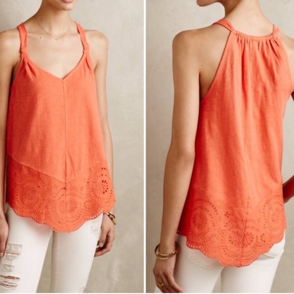 ANTHROPOLOGIE Meadow Rue Knotted Lace Tank XS